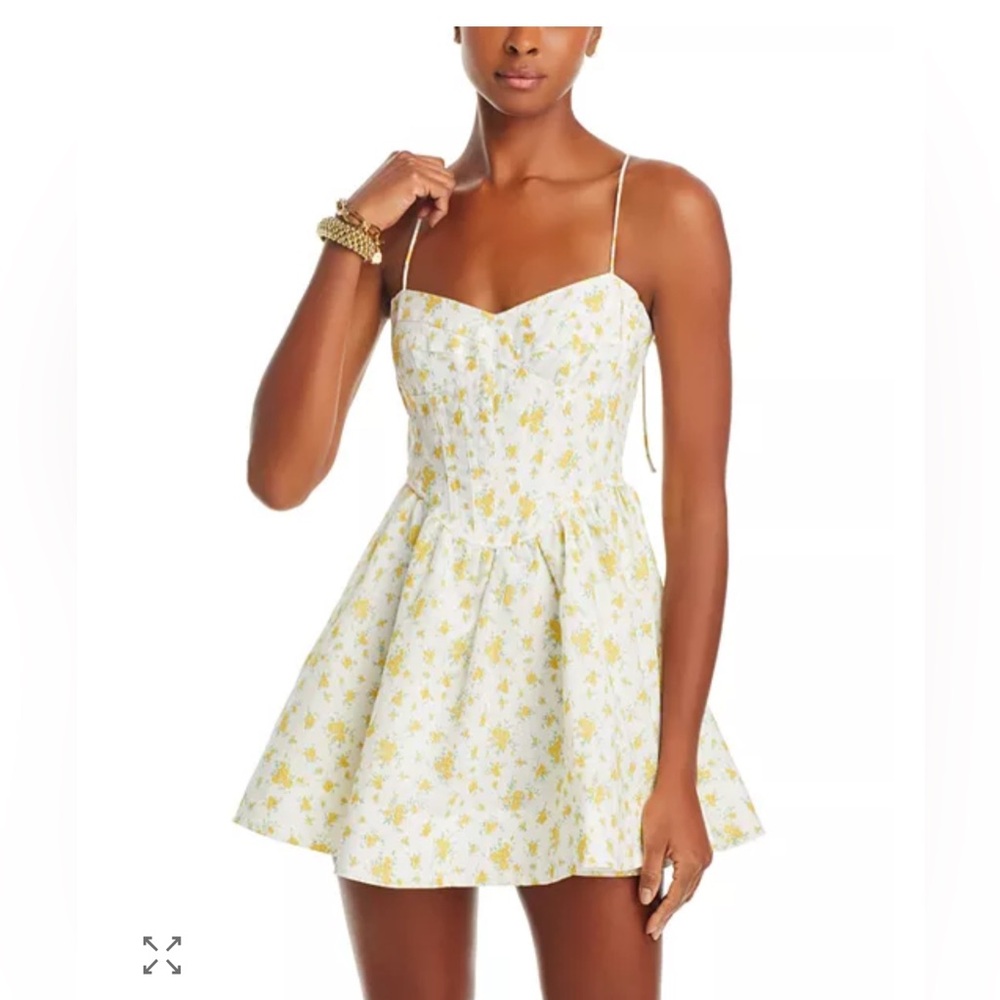 Bardot Yellow‎ and White Floral Mini Dress